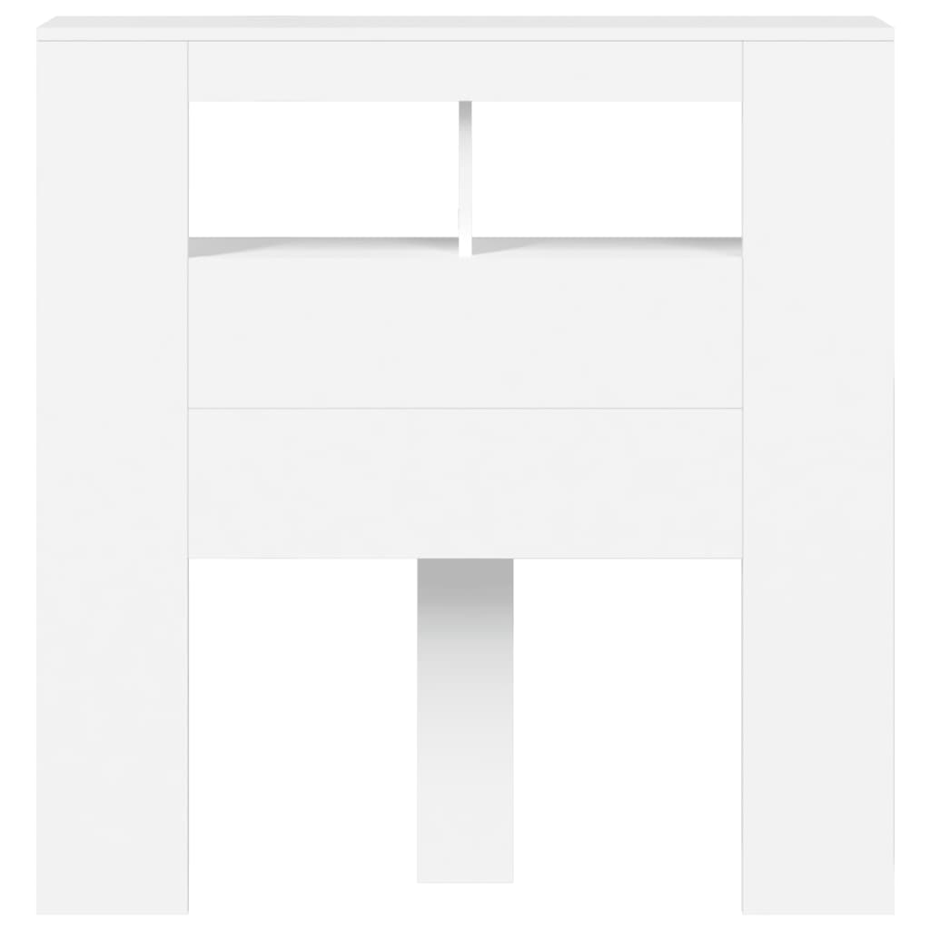 Hoofdeinde Met Led 00X8,5X03,5 Cm Bewerkt Hout 100 x 103.5 cm Wit