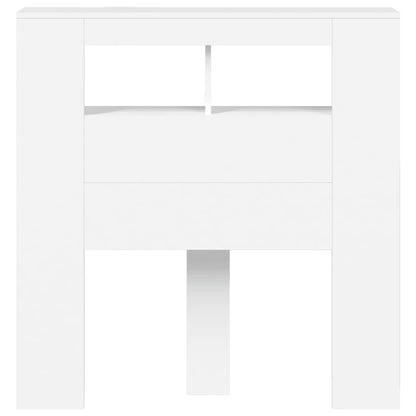 Hoofdeinde Met Led 00X8,5X03,5 Cm Bewerkt Hout 100 x 103.5 cm Wit