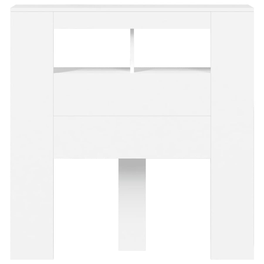 Hoofdeinde Met Led 00X8,5X03,5 Cm Bewerkt Hout 100 x 103.5 cm Wit