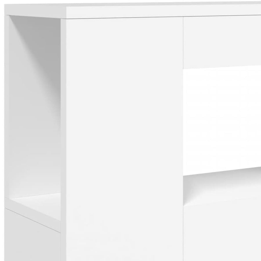 Hoofdeinde Met Led 00X8,5X03,5 Cm Bewerkt Hout 100 x 103.5 cm Wit