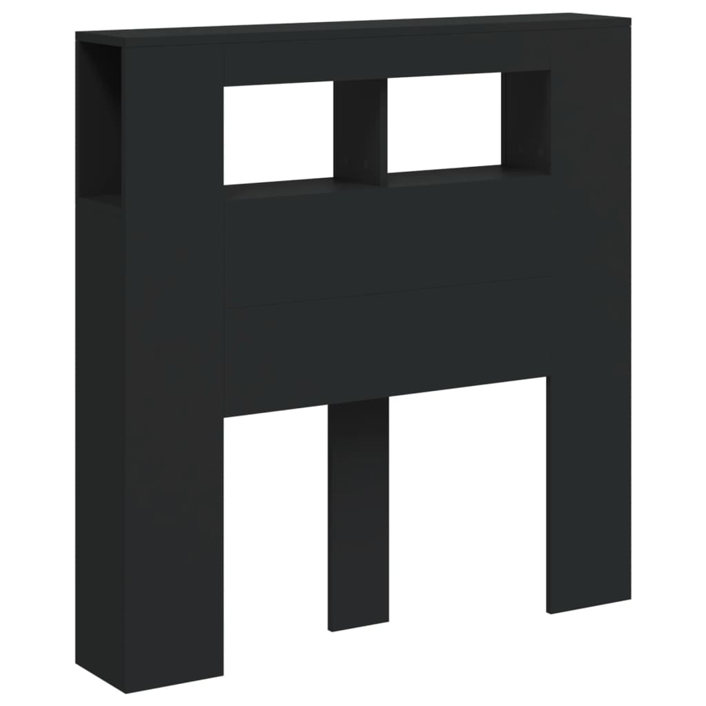 Hoofdeinde Met Led 00X8,5X03,5 Cm Bewerkt Hout 100 x 103.5 cm Zwart