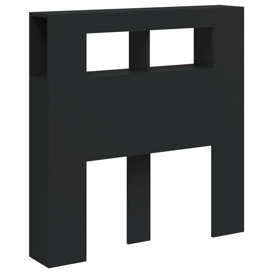 Hoofdeinde Met Led 00X8,5X03,5 Cm Bewerkt Hout 100 x 103.5 cm Zwart