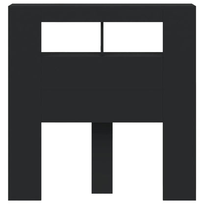 Hoofdeinde Met Led 00X8,5X03,5 Cm Bewerkt Hout 100 x 103.5 cm Zwart