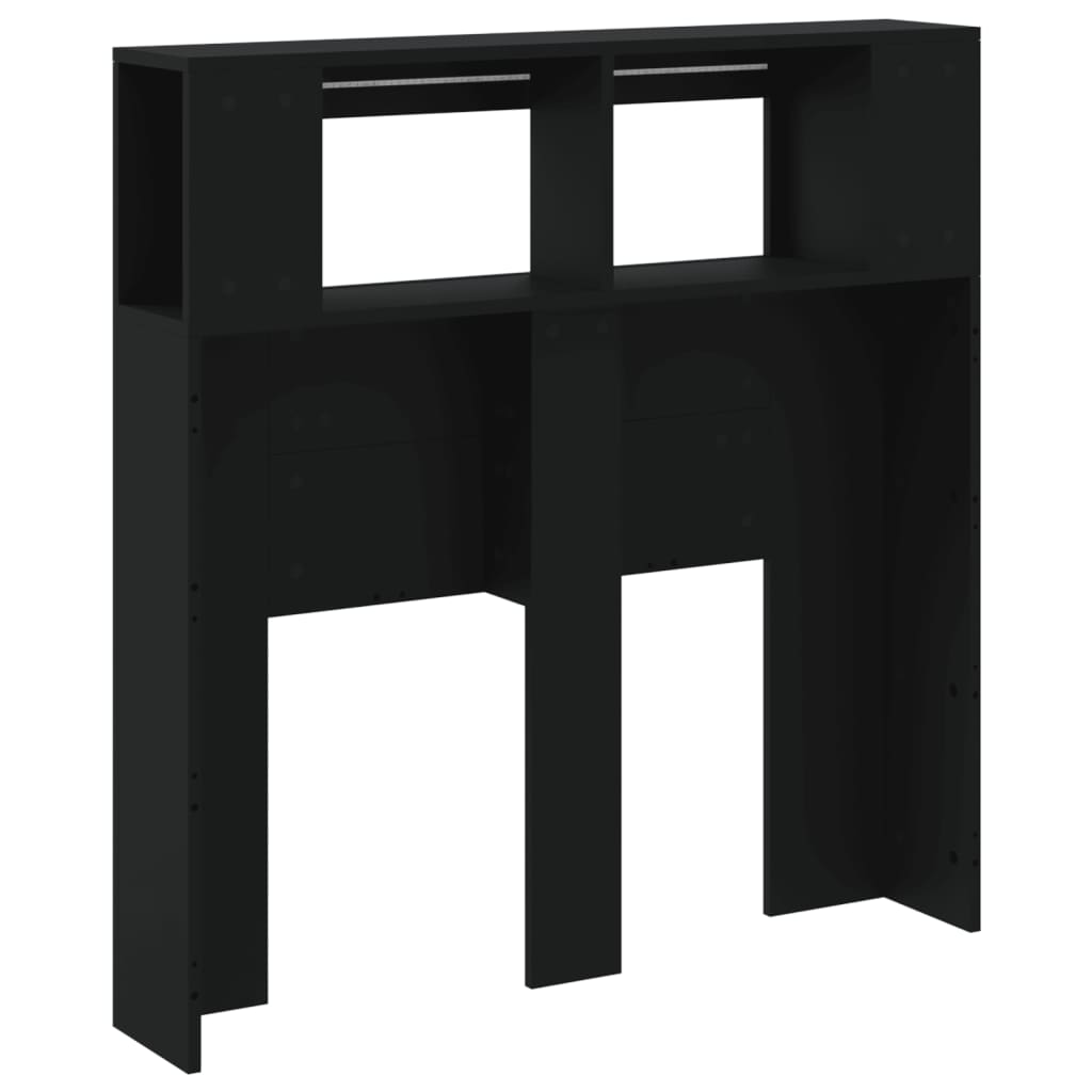 Hoofdeinde Met Led 00X8,5X03,5 Cm Bewerkt Hout 100 x 103.5 cm Zwart