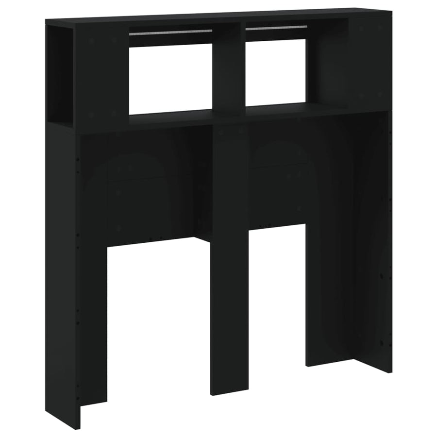 Hoofdeinde Met Led 00X8,5X03,5 Cm Bewerkt Hout 100 x 103.5 cm Zwart