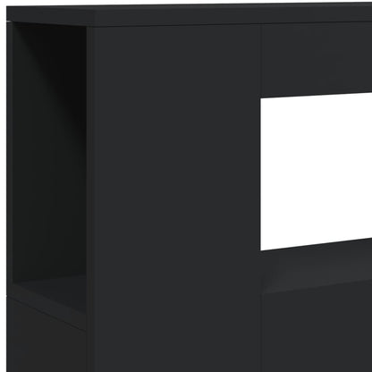 Hoofdeinde Met Led 00X8,5X03,5 Cm Bewerkt Hout 100 x 103.5 cm Zwart