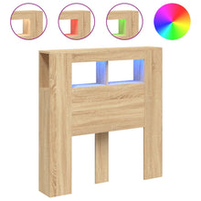 Hoofdeinde Met Led 00X8,5X03,5 Cm Bewerkt Hout 100 x 103.5 cm Sonoma eiken