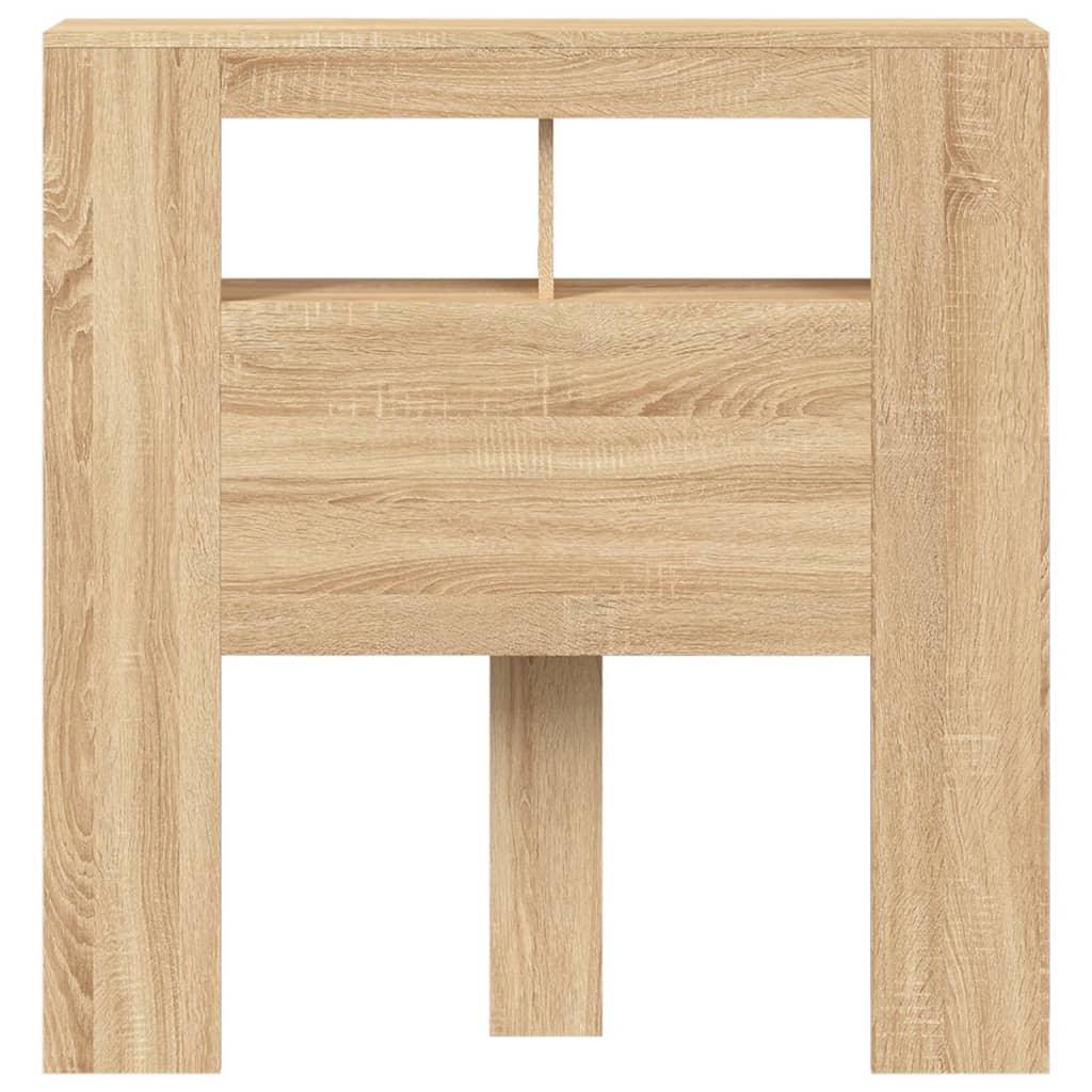 Hoofdeinde Met Led 00X8,5X03,5 Cm Bewerkt Hout 100 x 103.5 cm Sonoma eiken