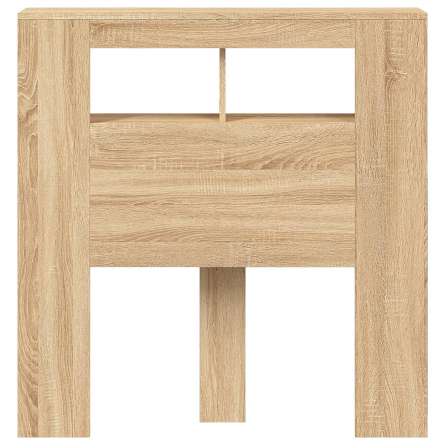 Hoofdeinde Met Led 00X8,5X03,5 Cm Bewerkt Hout 100 x 103.5 cm Sonoma eiken