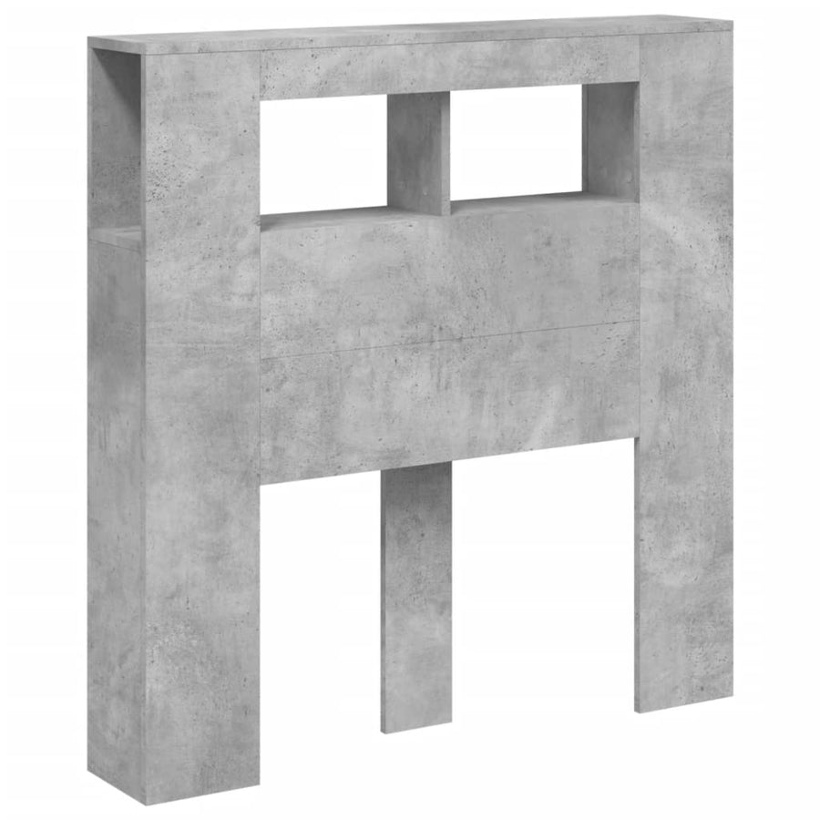 Hoofdeinde Met Led 00X8,5X03,5 Cm Bewerkt Hout 100 x 103.5 cm Betongrijs