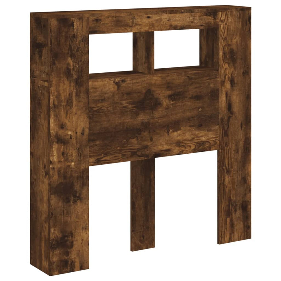 Hoofdeinde Met Led 00X8,5X03,5 Cm Bewerkt Hout 100 x 103.5 cm Gerookt eiken