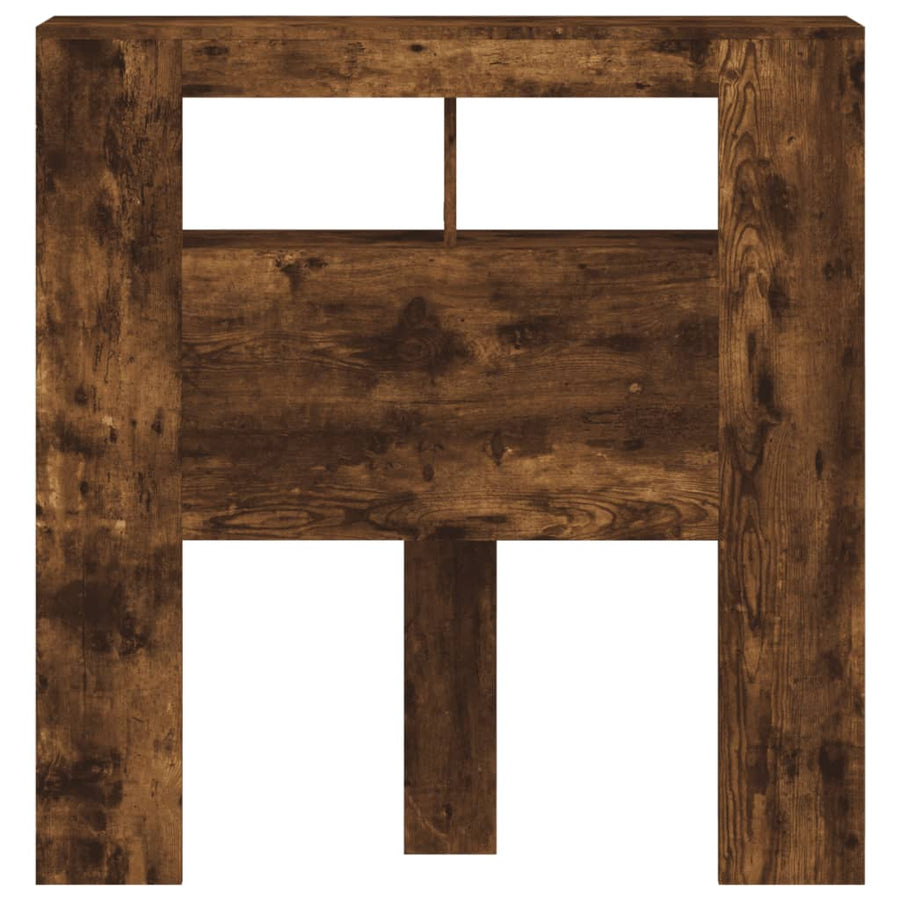 Hoofdeinde Met Led 00X8,5X03,5 Cm Bewerkt Hout 100 x 103.5 cm Gerookt eiken