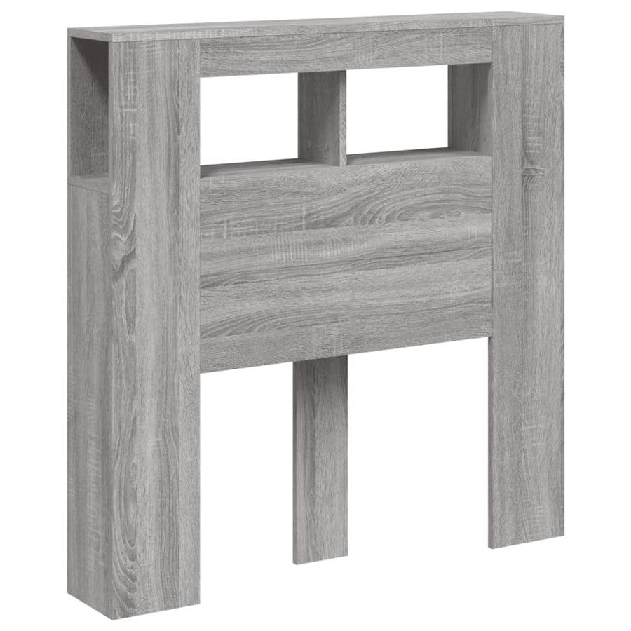 Hoofdeinde Met Led 00X8,5X03,5 Cm Bewerkt Hout 100 x 103.5 cm Grijs sonoma