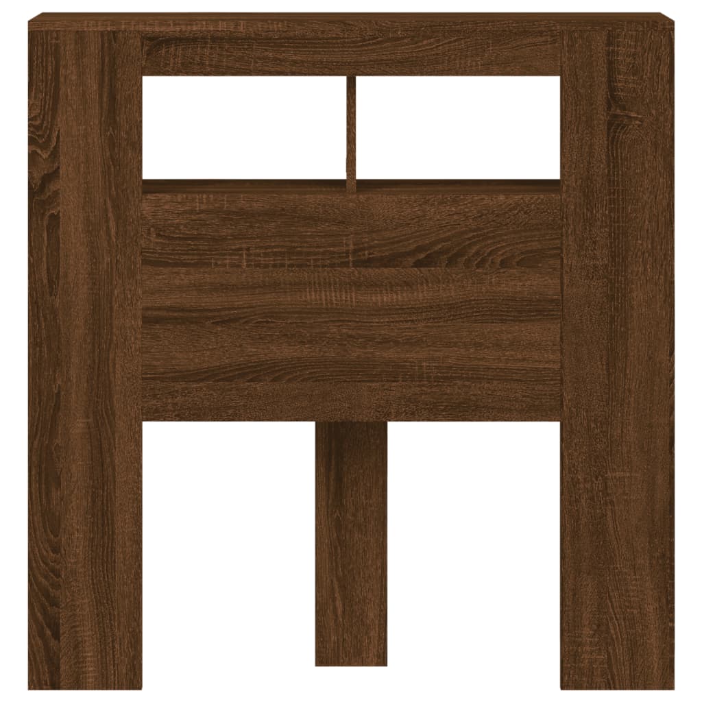 Hoofdeinde Met Led 00X8,5X03,5 Cm Bewerkt Hout Bruineiken 100 x 103.5 cm bruin eikenkleur