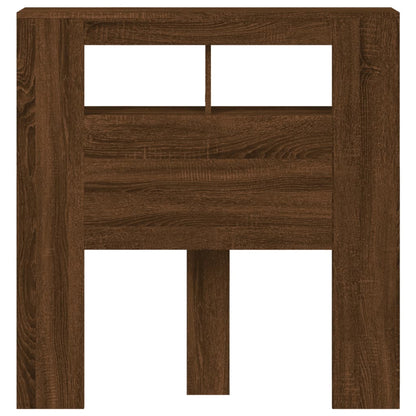Hoofdeinde Met Led 00X8,5X03,5 Cm Bewerkt Hout Bruineiken 100 x 103.5 cm bruin eikenkleur