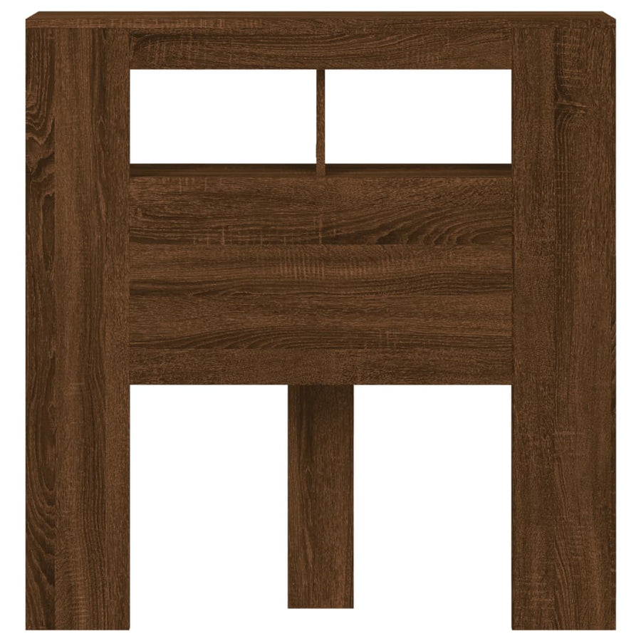 Hoofdeinde Met Led 00X8,5X03,5 Cm Bewerkt Hout Bruineiken 100 x 103.5 cm bruin eikenkleur