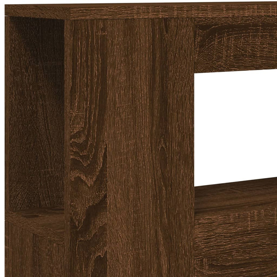 Hoofdeinde Met Led 00X8,5X03,5 Cm Bewerkt Hout Bruineiken 100 x 103.5 cm bruin eikenkleur