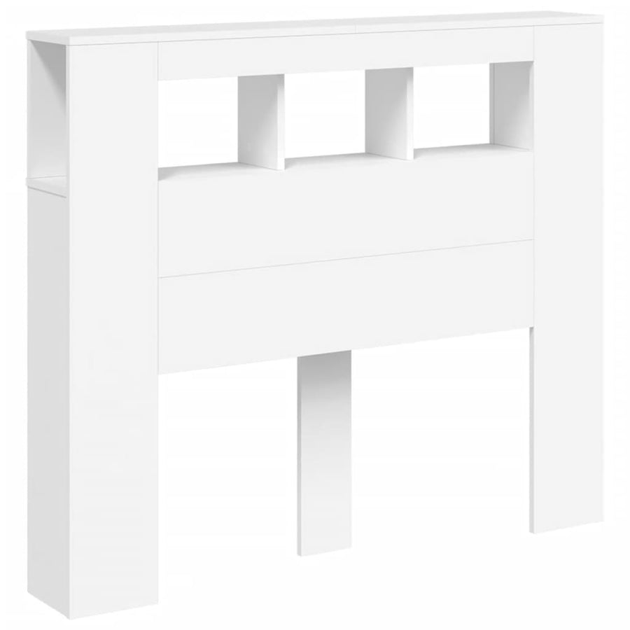 Hoofdeinde Met Led 20X8,5X03,5 Cm Bewerkt Hout 120 x 103.5 cm Wit