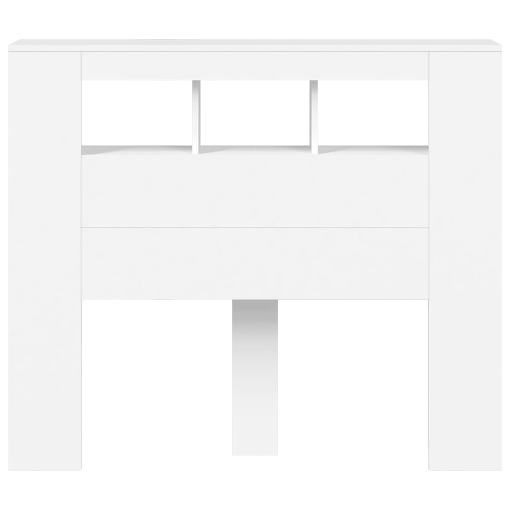 Hoofdeinde Met Led 20X8,5X03,5 Cm Bewerkt Hout 120 x 103.5 cm Wit