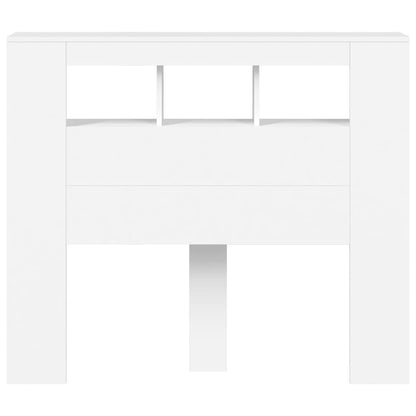 Hoofdeinde Met Led 20X8,5X03,5 Cm Bewerkt Hout 120 x 103.5 cm Wit