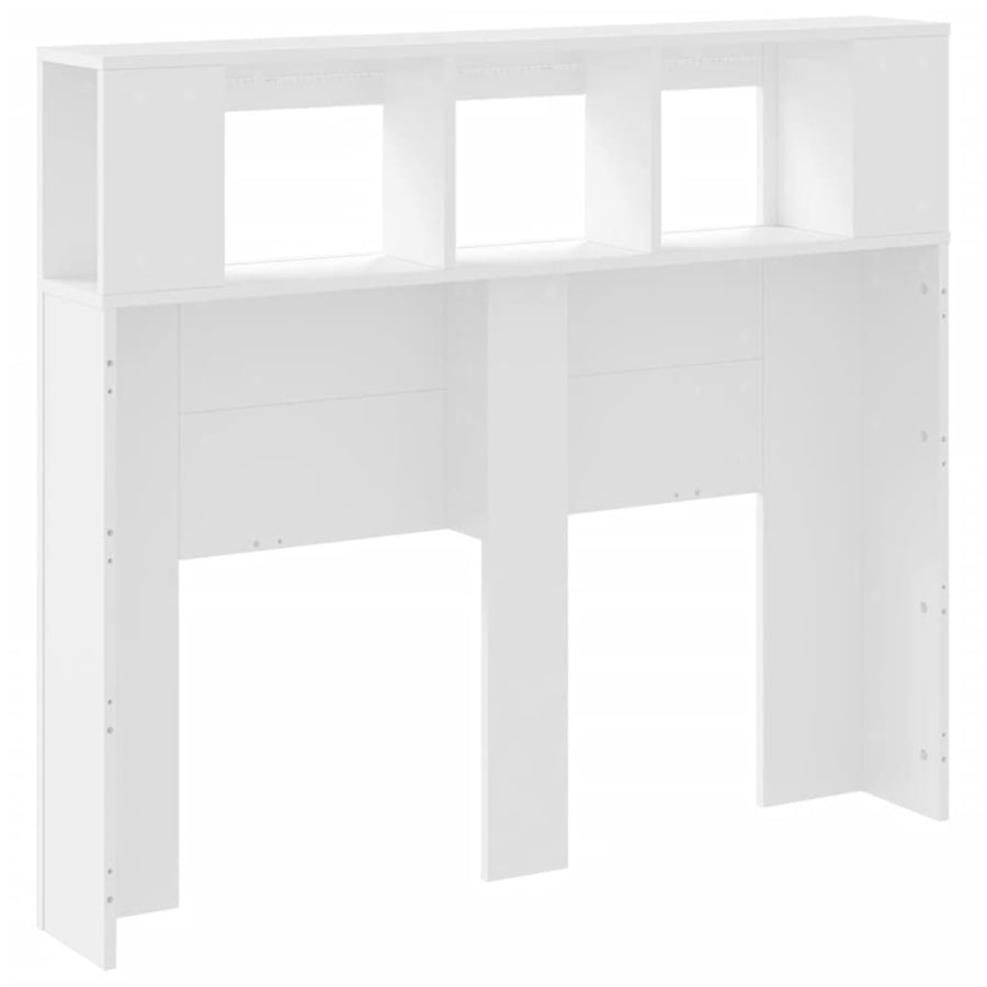 Hoofdeinde Met Led 20X8,5X03,5 Cm Bewerkt Hout 120 x 103.5 cm Wit