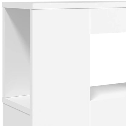 Hoofdeinde Met Led 20X8,5X03,5 Cm Bewerkt Hout 120 x 103.5 cm Wit