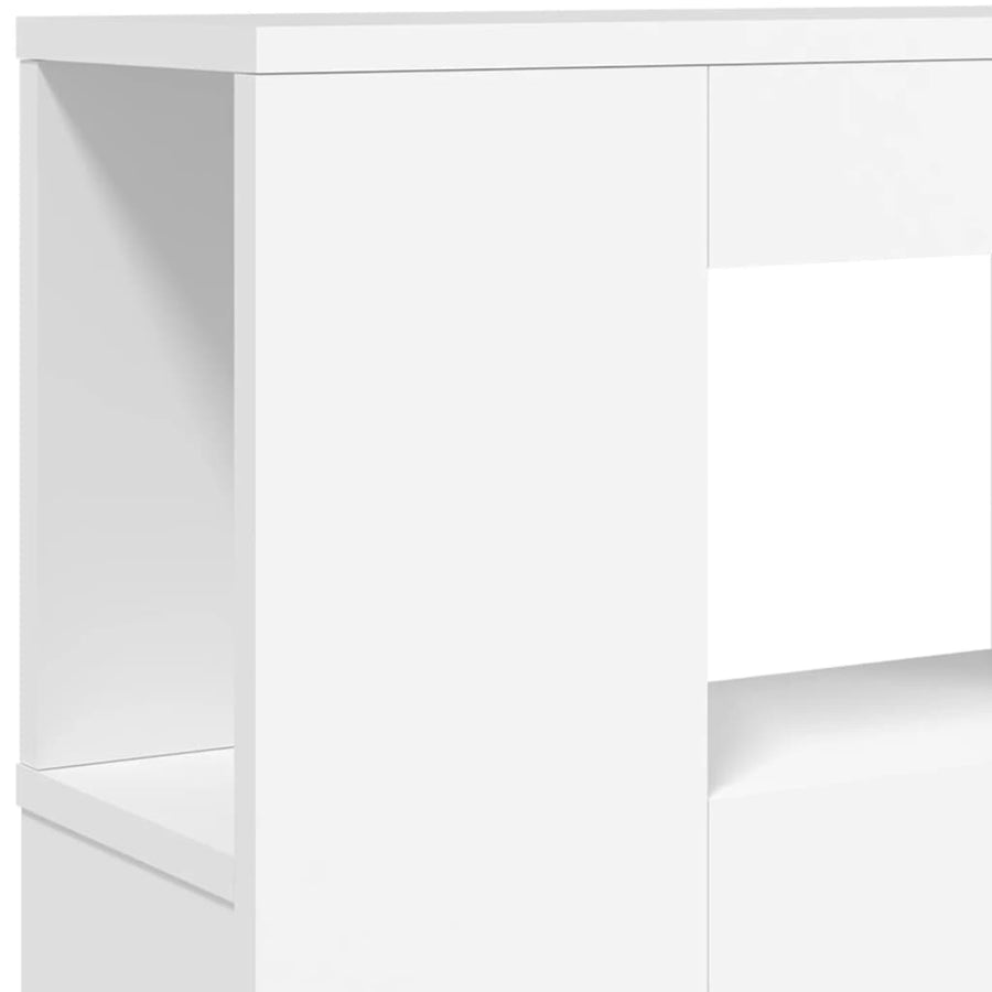 Hoofdeinde Met Led 20X8,5X03,5 Cm Bewerkt Hout 120 x 103.5 cm Wit