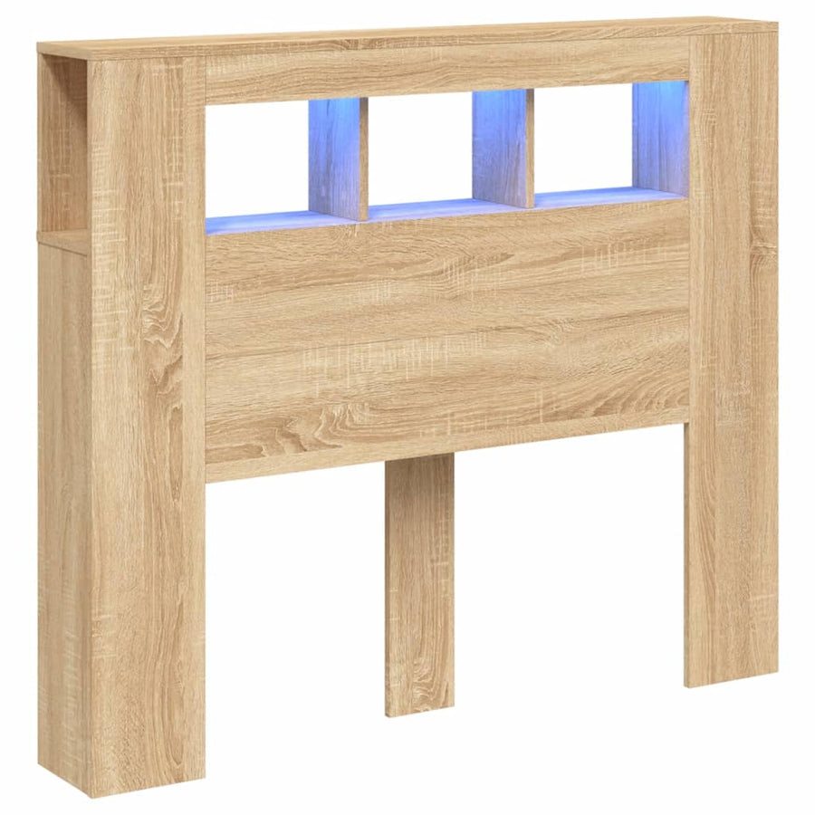 Hoofdbord 20X8,5X03,5 Cm Bewerkt Hout Kleurig 120 x 103.5 cm Sonoma eiken