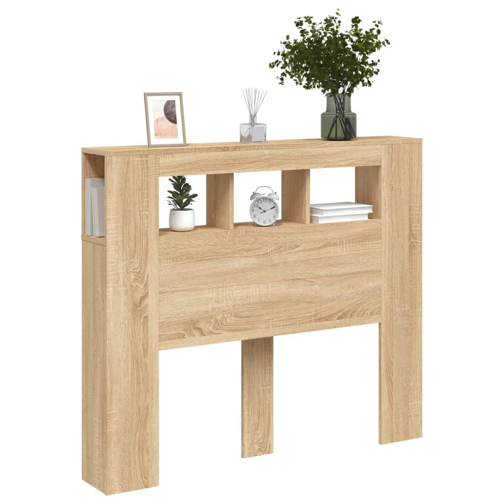 Hoofdbord 20X8,5X03,5 Cm Bewerkt Hout Kleurig 120 x 103.5 cm Sonoma eiken