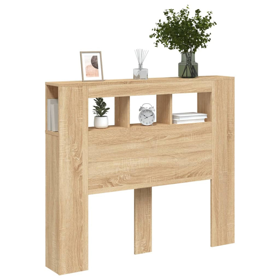 Hoofdbord 20X8,5X03,5 Cm Bewerkt Hout Kleurig 120 x 103.5 cm Sonoma eiken