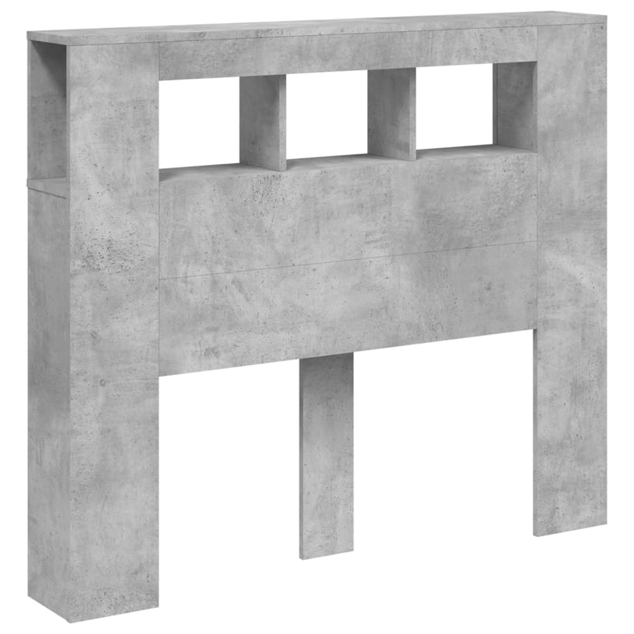 Hoofdeinde Met Led 20X8,5X03,5 Cm Bewerkt Hout 120 x 103.5 cm Betongrijs