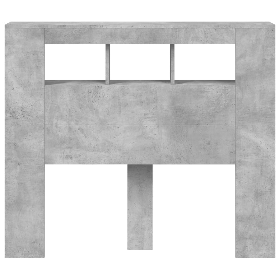 Hoofdeinde Met Led 20X8,5X03,5 Cm Bewerkt Hout 120 x 103.5 cm Betongrijs