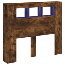 Hoofdeinde Met Led 20X8,5X03,5 Cm Bewerkt Hout 120 x 103.5 cm Gerookt eiken