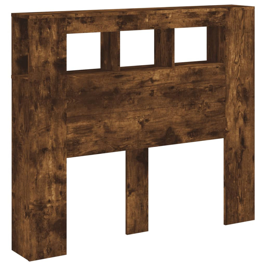 Hoofdeinde Met Led 20X8,5X03,5 Cm Bewerkt Hout 120 x 103.5 cm Gerookt eiken