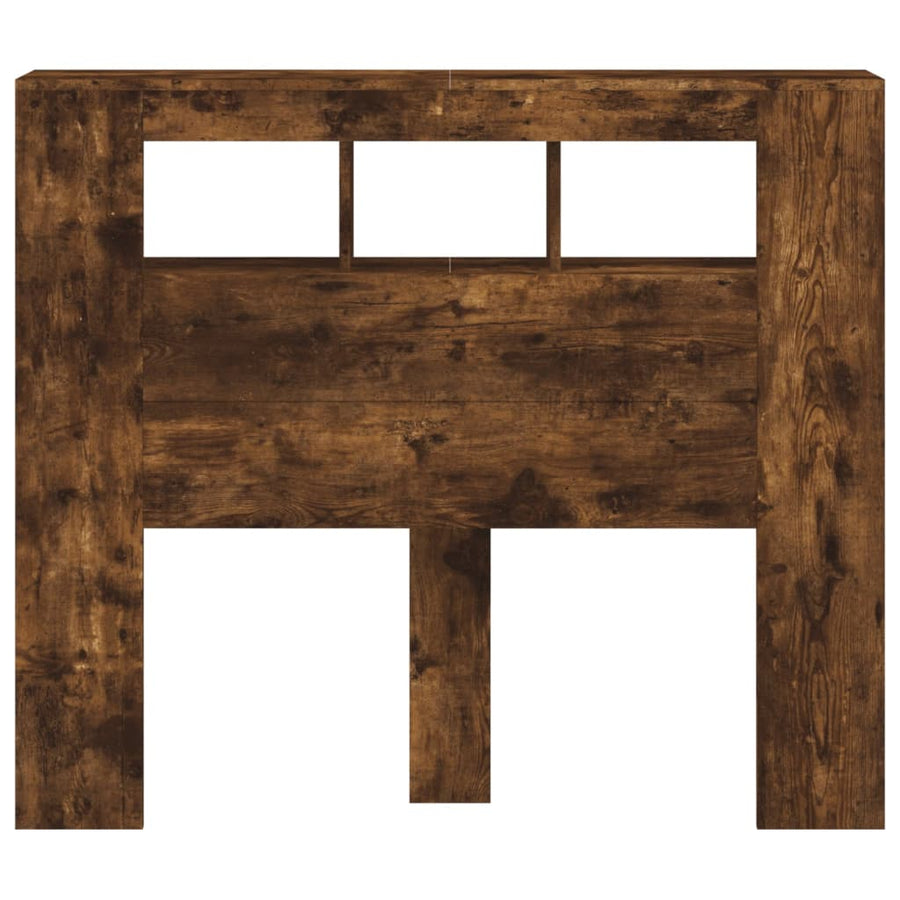 Hoofdeinde Met Led 20X8,5X03,5 Cm Bewerkt Hout 120 x 103.5 cm Gerookt eiken