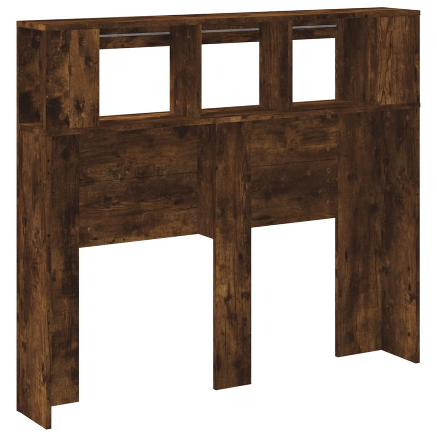 Hoofdeinde Met Led 20X8,5X03,5 Cm Bewerkt Hout 120 x 103.5 cm Gerookt eiken