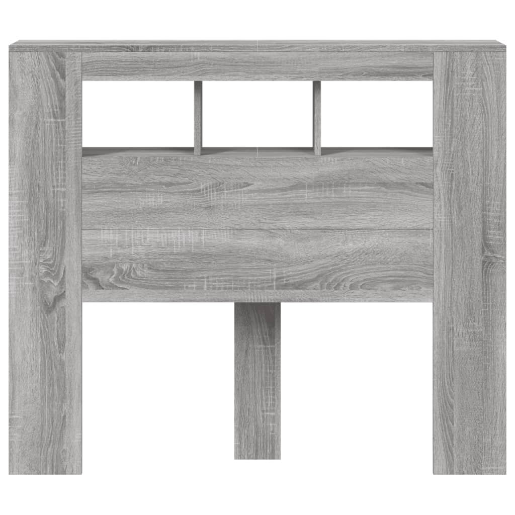 Hoofdeinde Met Led 20X8,5X03,5 Cm Bewerkt Hout 120 x 103.5 cm Grijs sonoma