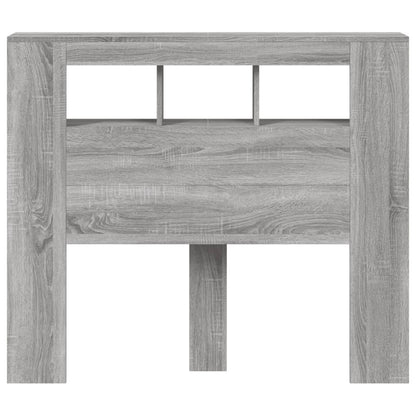 Hoofdeinde Met Led 20X8,5X03,5 Cm Bewerkt Hout 120 x 103.5 cm Grijs sonoma