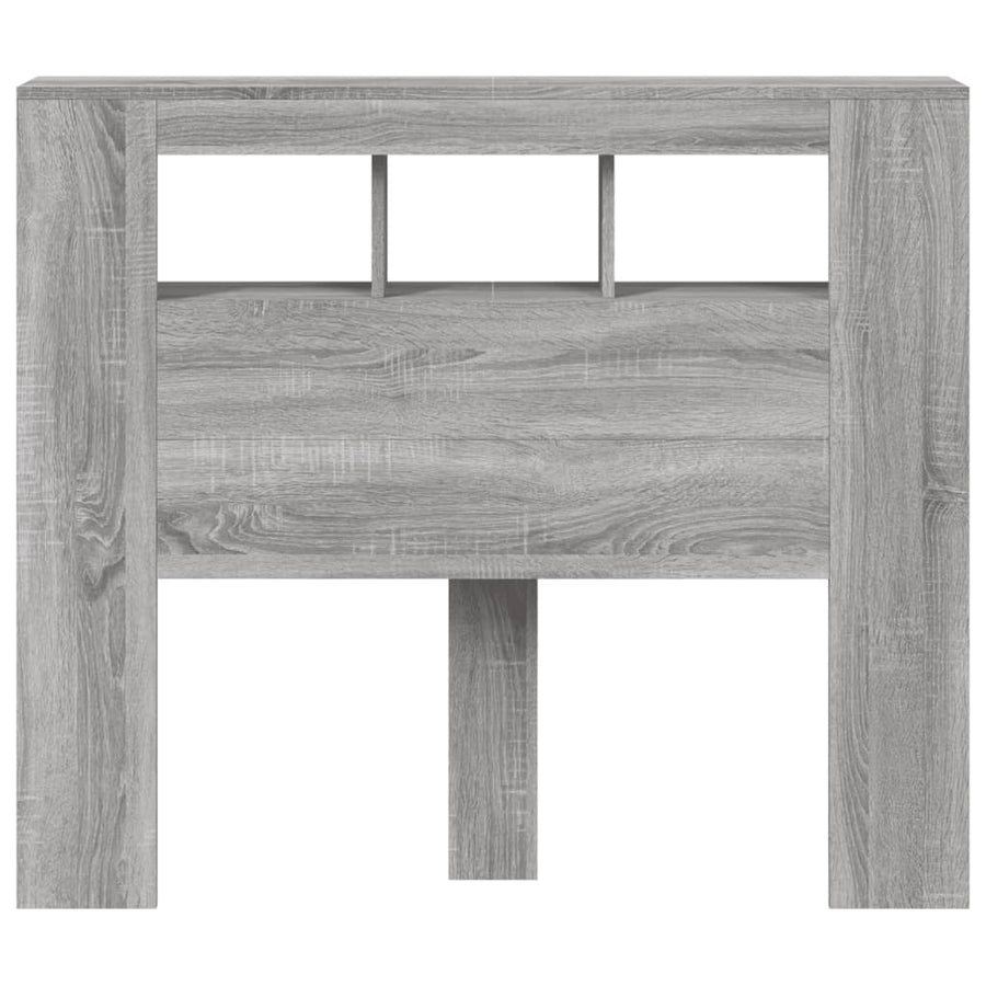 Hoofdeinde Met Led 20X8,5X03,5 Cm Bewerkt Hout 120 x 103.5 cm Grijs sonoma