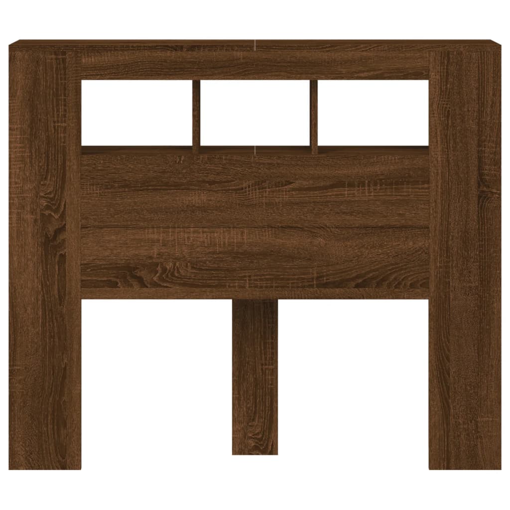 Hoofdeinde Met Led 20X8,5X03,5 Cm Bewerkt Hout Bruineiken 120 x 103.5 cm bruin eikenkleur