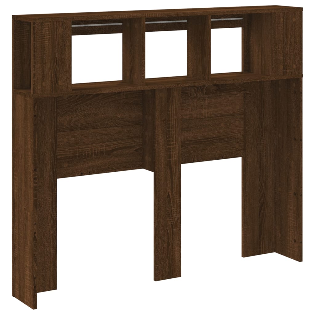 Hoofdeinde Met Led 20X8,5X03,5 Cm Bewerkt Hout Bruineiken 120 x 103.5 cm bruin eikenkleur