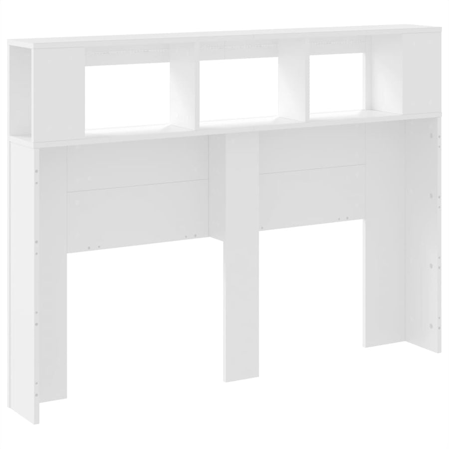 Hoofdeinde Met Led 40X8,5X03,5 Cm Bewerkt Hout 140 x 103.5 cm Wit