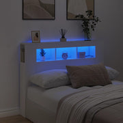 Hoofdeinde 140x18,5x103,5 cm bewerkt hout wit met LED