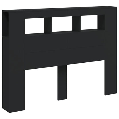 Hoofdeinde Met Led 40X8,5X03,5 Cm Bewerkt Hout 140 x 103.5 cm Zwart