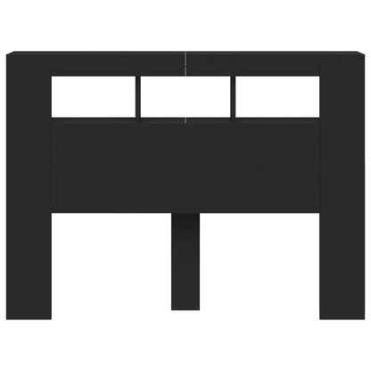 Hoofdeinde Met Led 40X8,5X03,5 Cm Bewerkt Hout 140 x 103.5 cm Zwart