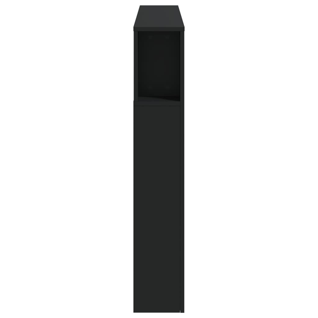 Hoofdeinde Met Led 40X8,5X03,5 Cm Bewerkt Hout 140 x 103.5 cm Zwart