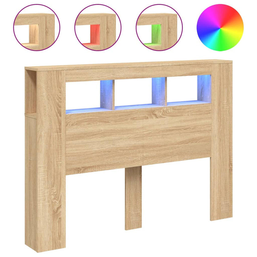 Hoofdbord 40X8,5X03,5 Cm Bewerkt Hout Kleurig 140 x 103.5 cm Sonoma eiken