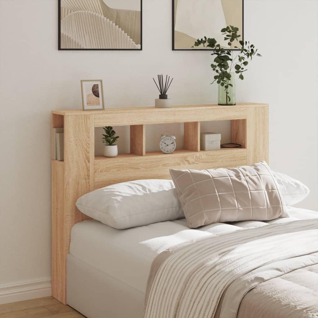 Hoofdbord 40X8,5X03,5 Cm Bewerkt Hout Kleurig 140 x 103.5 cm Sonoma eiken