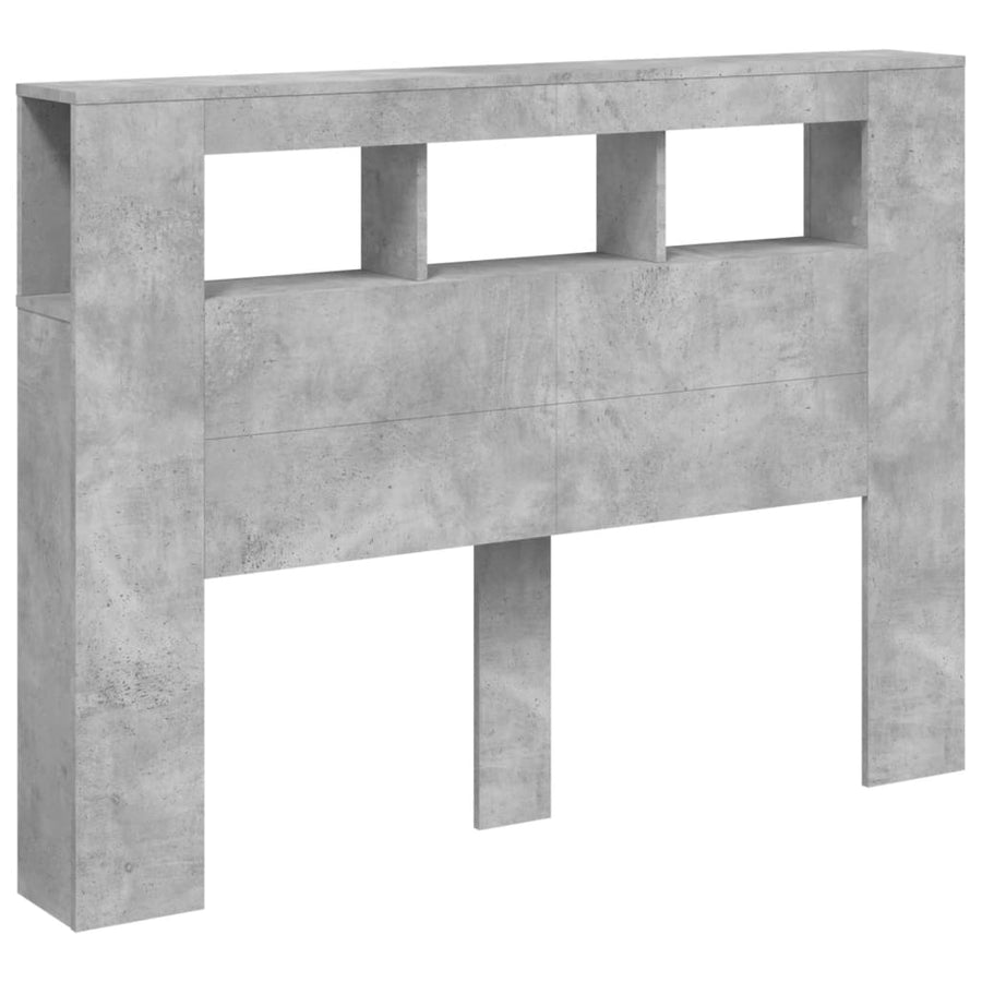 Hoofdeinde Met Led 40X8,5X03,5 Cm Bewerkt Hout 140 x 103.5 cm Betongrijs