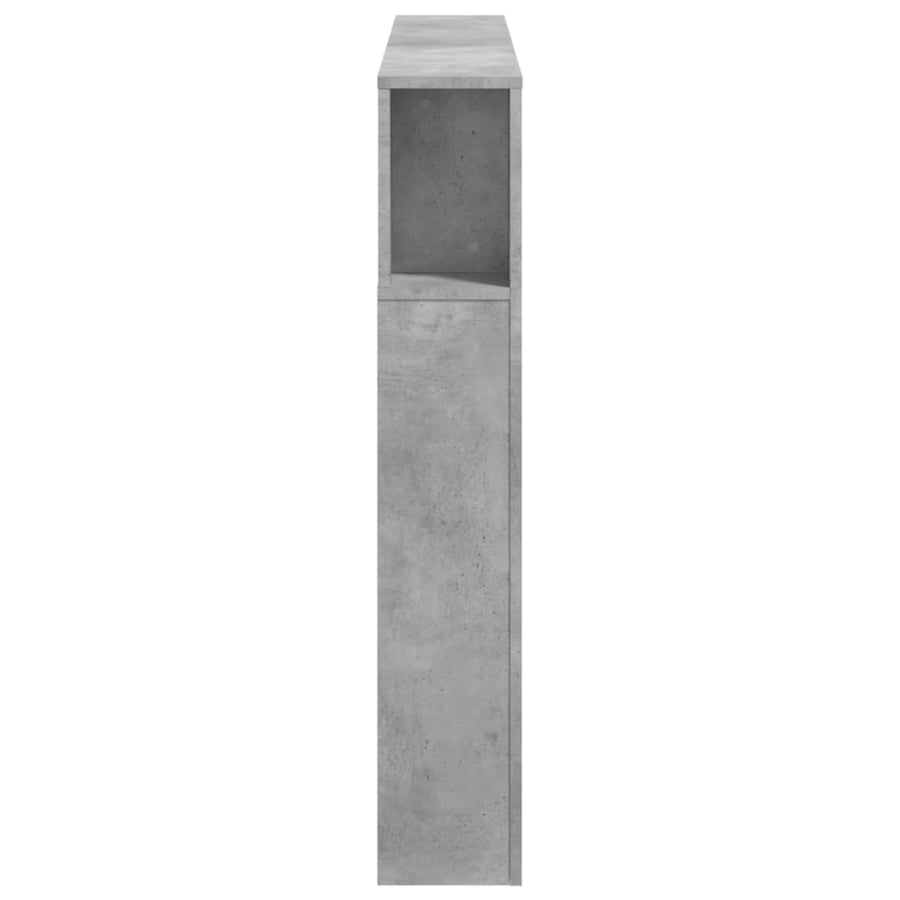 Hoofdeinde Met Led 40X8,5X03,5 Cm Bewerkt Hout 140 x 103.5 cm Betongrijs